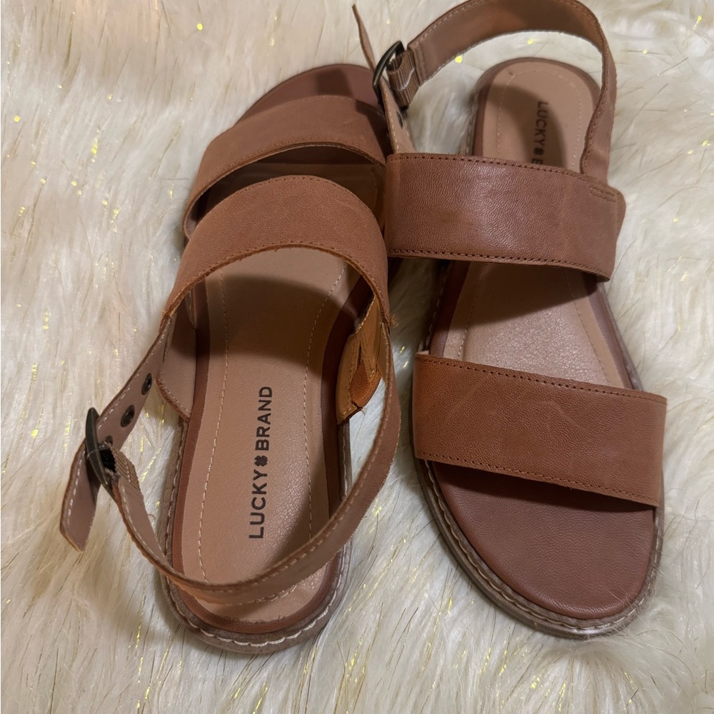 Lucky Brand Women's Brown Strap Sandals - Picture 4 of 4